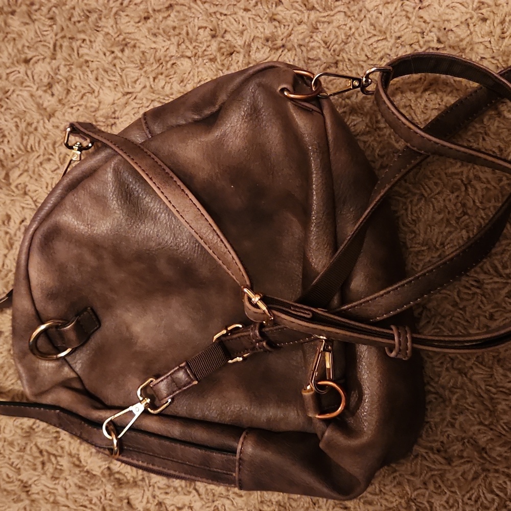 CLUCI Brown Backpack Bag - Picture 3 of 11